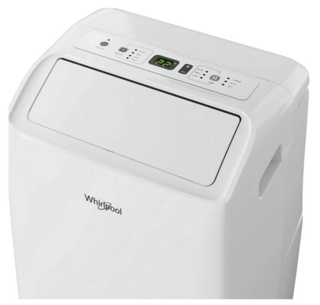 Climatizzatore Portatile Reversibile Whirlpool PACF212HPW – 3300 W, Classe A/A+, R290, 6° Senso