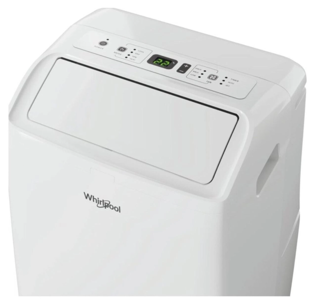 Aire Acondicionado Portátil Reversible Whirlpool PACF212HPW – 3300 W, Clase A/A+, R290, 6º Sentido