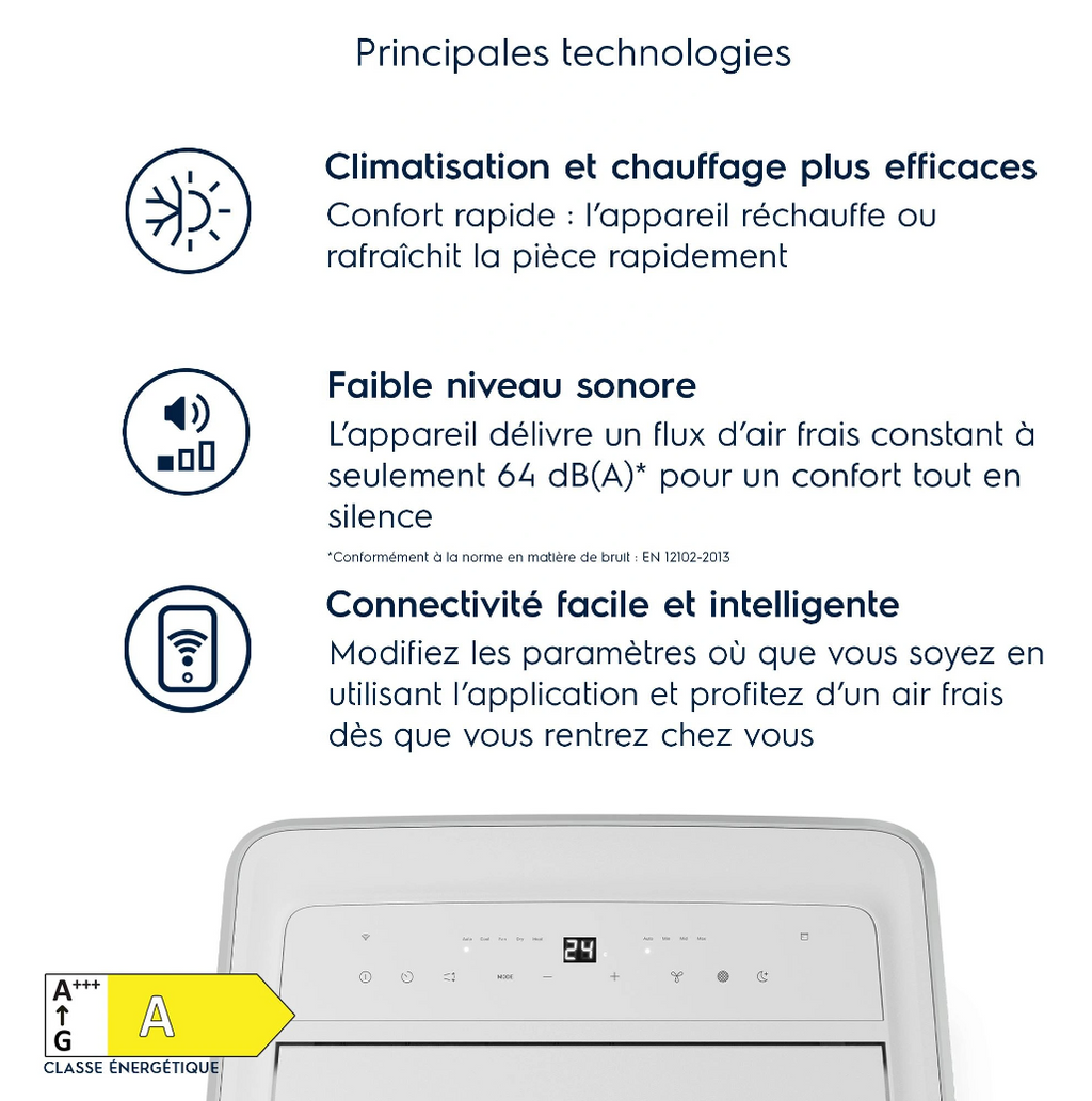 Condizionatore Portatile Reversibile Electrolux EXP38U340HW Comfort 600 – 2600 W, Classe A, R290, Connesso
