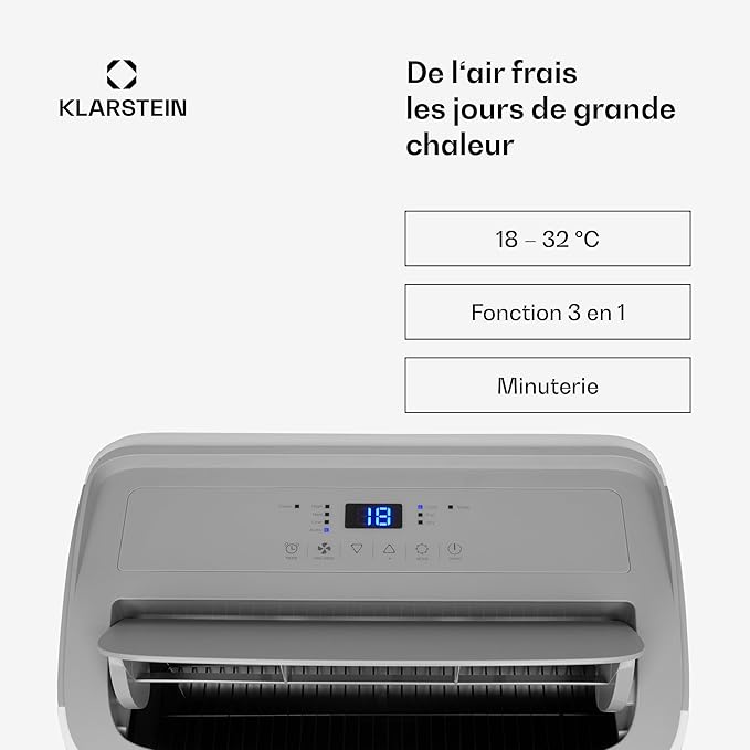 Aire Acondicionado Portátil Klarstein 12000 BTU – Clase A+, R290, SEER 13, Silencioso 63 dB