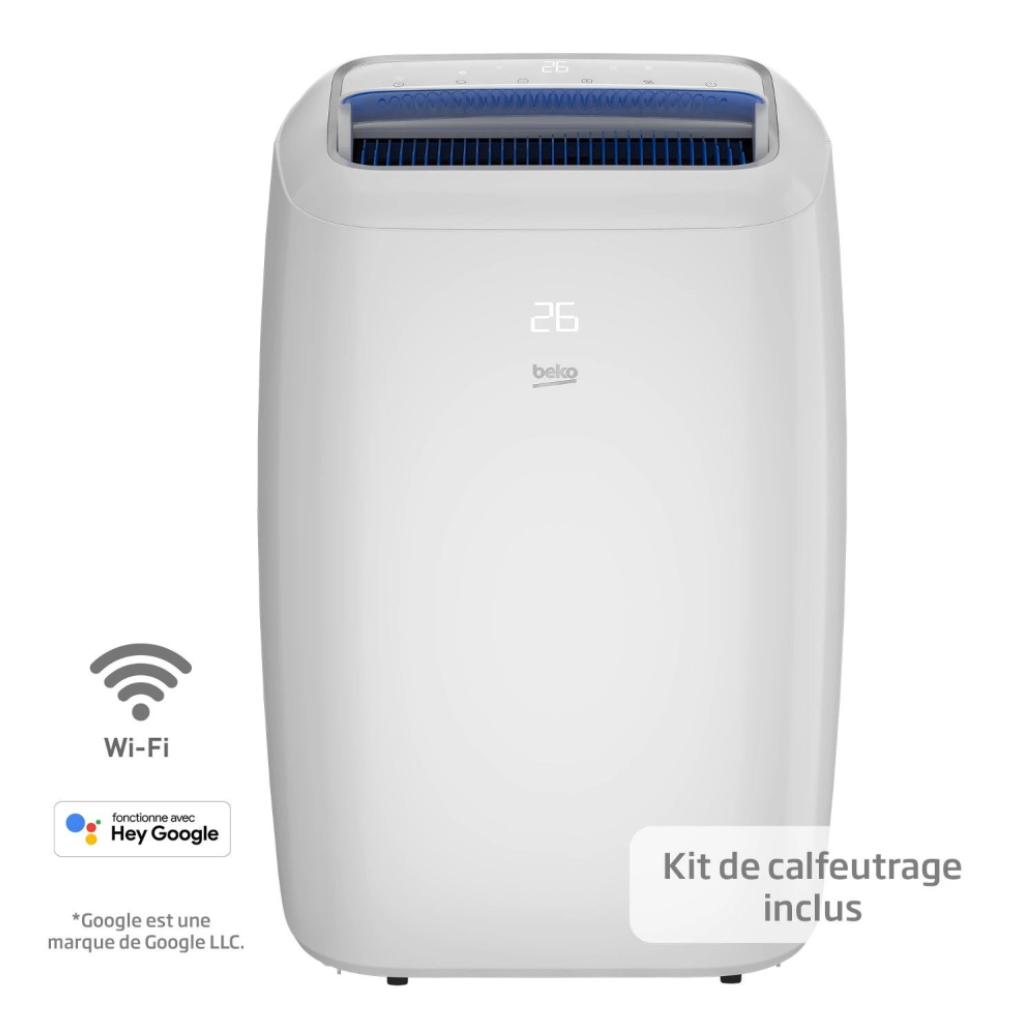 Climatizador Móvil Reversible Beko BP1125H – 3500 W, Conectado, Controles por Voz, 65 dB