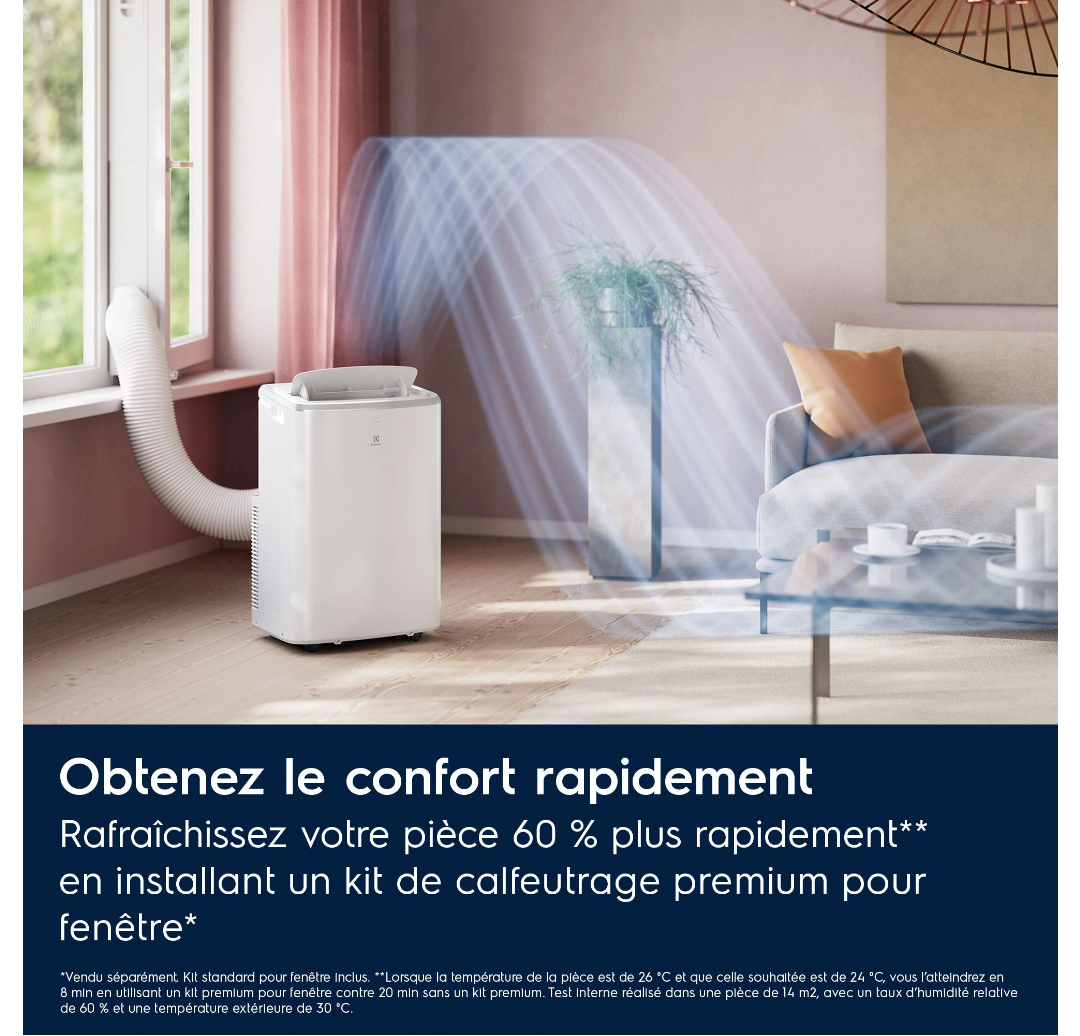 Climatizador portátil reversible Electrolux EXP38U340HW Comfort 600 – 2600 W, Clase A, R290, Conectado