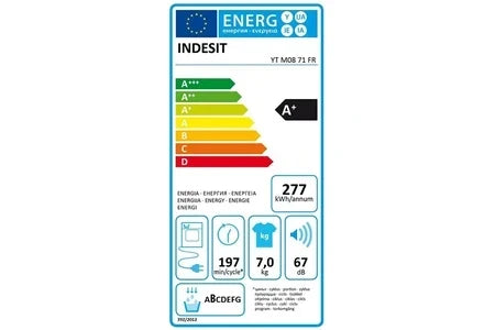 Sèche-linge pompe à chaleur Indesit - Ytm0871fr - 7kg - 60 cm - Blanc