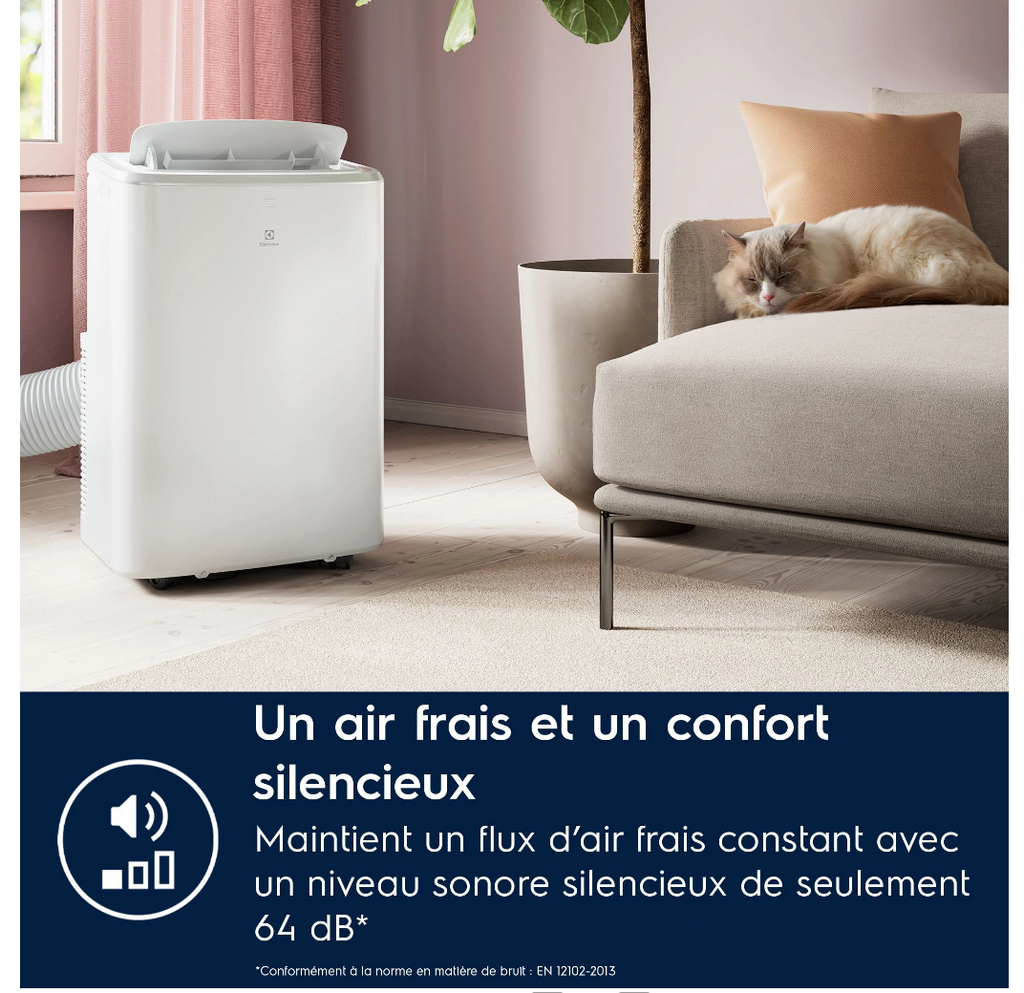 Condizionatore Portatile Reversibile Electrolux EXP38U340HW Comfort 600 – 2600 W, Classe A, R290, Connesso