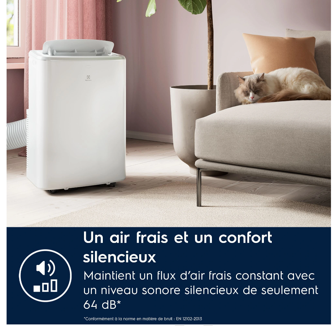 Climatizador portátil reversible Electrolux EXP38U340HW Comfort 600 – 2600 W, Clase A, R290, Conectado