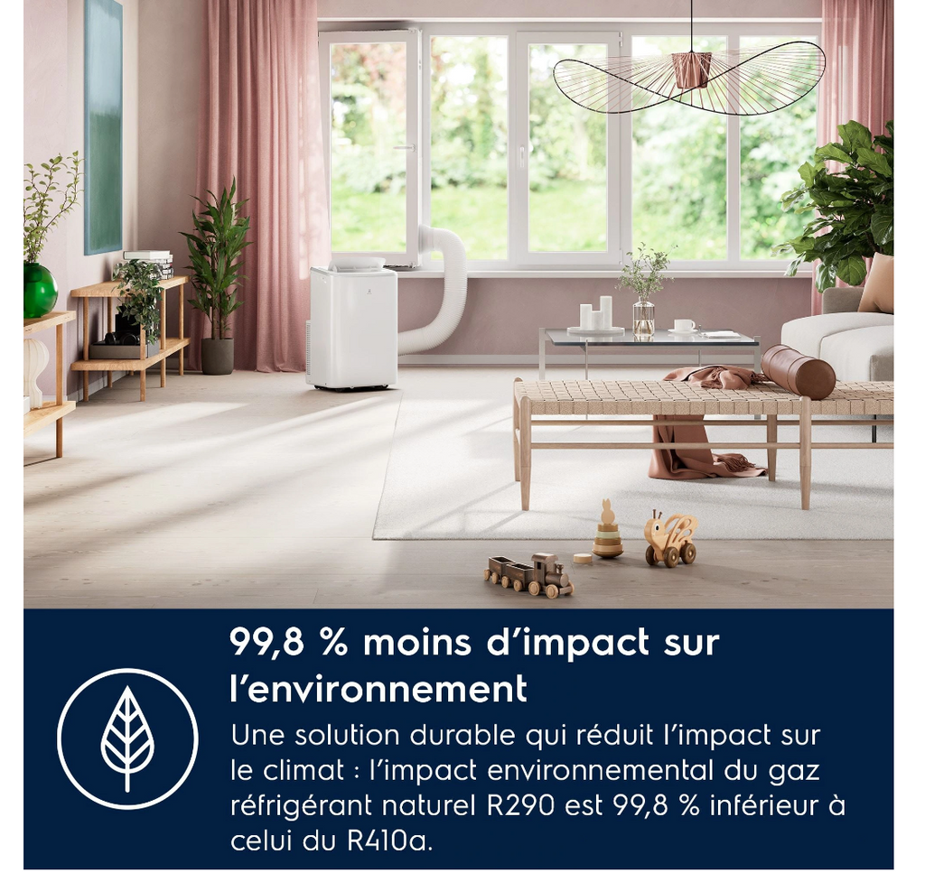 Aire acondicionado portátil Electrolux EXP26U339CW Comfort 600 – 2600 W, Clase A, R290, 64 dB